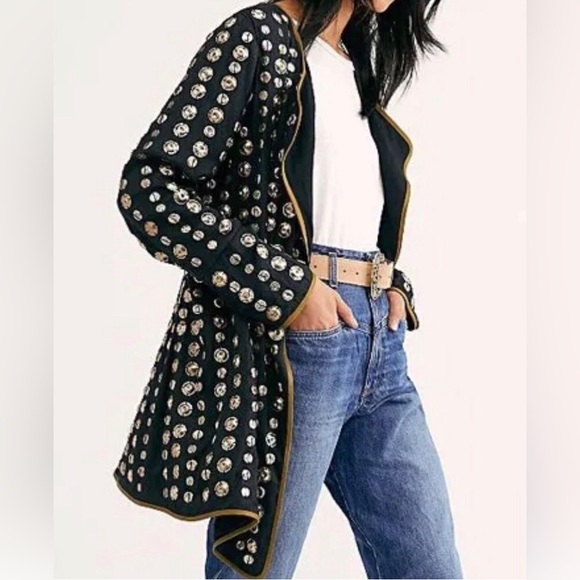 Free People Corrie Coin Blazer size XS - Picture 2 of 6